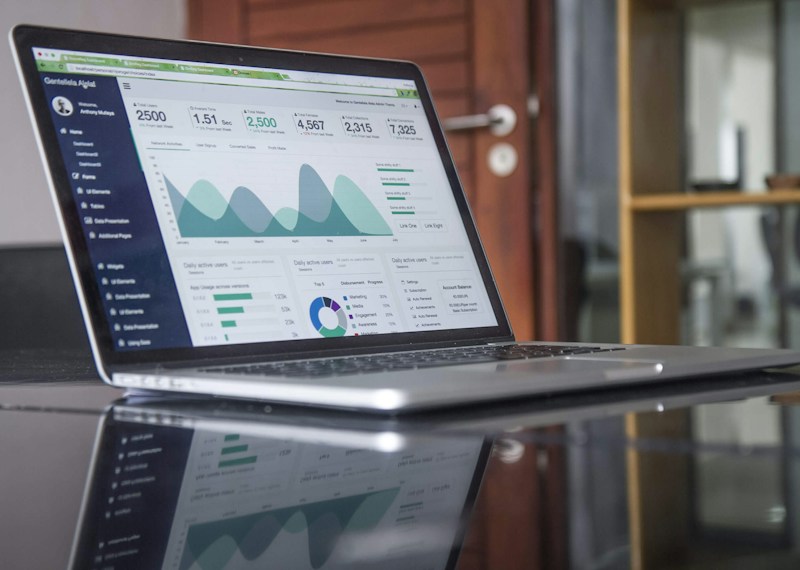 Website performance data on a laptop